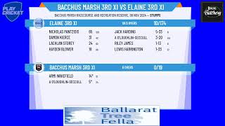 Bacchus Marsh 3rd XI v Elaine 3rd XI [upl. by Finlay222]