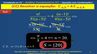 ANÁLISE COMBINATÓRIA  EQUAÇÕES 3  FÁCIL FÁCIL  PASSO A PASSO  Parte C V511mp4 [upl. by Martineau308]