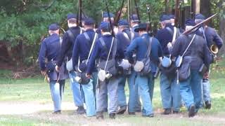 56 Union Infantry Marching Civil War Reenactment Endview Plantation 92219 0707 [upl. by Ahsaeym]