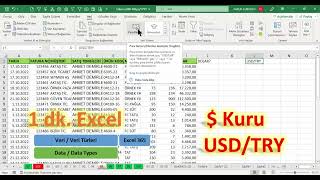 Excel 1 Dakika  Dolar Kurunu Almak [upl. by Trillbee]