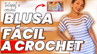 Teje una BLUSA A CROCHET TUTORIAL PASO A PASO  Hermosa Blusa a Crochet en 2 Colores [upl. by Helman]