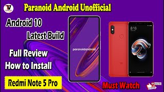 Paranoid Android 10 for Whyred Custom ROM for Redmi Note 5 Pro  Full Review  How to Install [upl. by Adalie877]