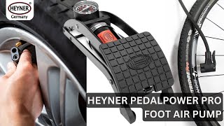 HEYNER Pedalpower Pro Black Edition Foot Air Pump [upl. by Anala]