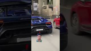 blue Lamborghini in street millionaire otomotif lifestyle lamborghini automobile carlover [upl. by Ardnuasal379]