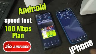 Jio air fiber 899 plan 100 mbps speed test on pc vs android vs iphone vs laptop  Devashish youtuber [upl. by Efi]