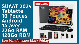 📢 SUAAT S10 Tablette 2024  10 Pouces Android 14  22Go RAM 128Go blackfriday amazon tablette2024 [upl. by Hardunn]