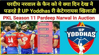 PKL Season 11 Up Yoddhas Recategorised Playes list Pardeep narwal Moved Category AtoB  PKL Auction [upl. by Caterina]