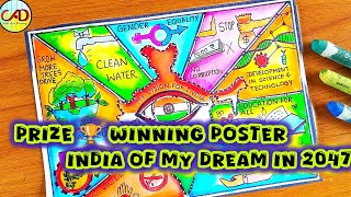 India of my Dream in 2047 DrawingMy vision for India in 2047 drawingIndependence day drawing [upl. by Neirrad]