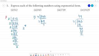 Class 7 TN Maths Term II 3 ALGEBRA Exercise 31 5 Express numbers using exponential [upl. by Adile]