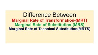 Difference between MRS MRT and MRTS PGT UGCNET COMMERCE MANAGEMENT ECONOMICS [upl. by Edrei29]