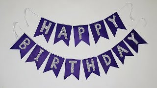 DIY Birthday Banner  Birthday Decoration Ideas At Home  Party Decorations [upl. by Naitsabas672]