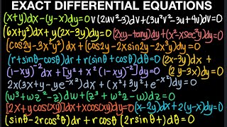 Exact Differential Equations Part 1 Live Stream [upl. by Odranar552]