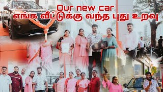 Enga puthu Car  Car purchase vlog  Indraja Sankar ♥️ Karthick car [upl. by Ecnadnac]