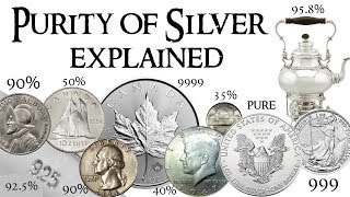 Purity of Silver Explained  35 40 90 925 958 999 pure silver 9999 and more [upl. by Wallford]