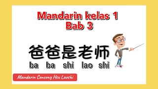 Belajar Mandarin kelas 1 Bab 3 quot Ba ba shi lao shi quot [upl. by Nehgaem]