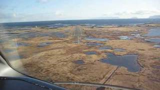 Wideroe Dash 8 cockpit view landing Røst Norway [upl. by Gewirtz]