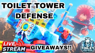 REAL TOILET TOWER DEFENSE LIVE  GIVEAWAYS  PLAYING WITH SUBStoilettowerdefense roblox ttd [upl. by Biddie]