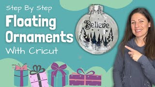 DIY Floating Ornaments with Cricut using Transparence Film and Vinyl [upl. by Ginzburg750]