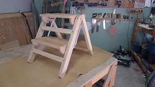 Travail du bois Fabrication dun escabeau pliant  how to make à folding wooden stepladder [upl. by Fortna112]