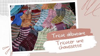 Tricot débutant tricoter une chaussette 🧦 à la vanille partie 1 socktober [upl. by Anelrats452]