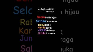 kalo kalian apa jadwal pelajaran baju kalian apa komen ya [upl. by Atinus603]