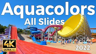 Aquacolors WaterPark 2022 Croatia  All WaterSlides [upl. by Taylor]