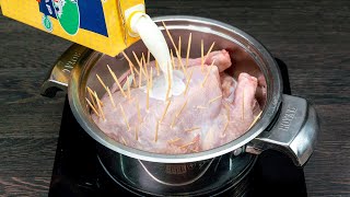 I never cook the chicken without toothpicks and milk An old trick but a brilliant one [upl. by Adao]