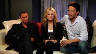 EW interview with Anna Paquin Alexander Skarsgård and Stephen Moyer at Comic Con [upl. by Assilym659]