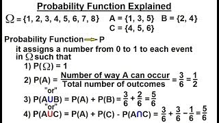 Probability amp Statistics 8 of 62 The Probability Function  A First Look [upl. by Ednutabab]