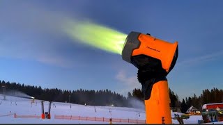 snow cannon in ski area Feldberg Germany blackforest germany [upl. by Aramak]