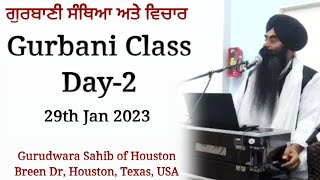 Day2 Gurbani Class  Gurudwara Sahib of Houston  Breen Rd  Texas  USA  Inderjit Singh Goraya [upl. by Dyol]