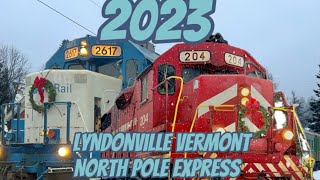 2023 Lyndonville Vermont North Pole Express Trains 12323 [upl. by Perrine501]