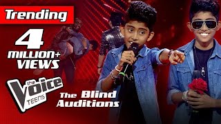 Pathum Salinda  Sanwedana සංවේදනා  Blind Auditions  The Voice Teens Sri Lanka [upl. by Martres]