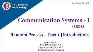 Communication Systems  1 Random Processes Introduction [upl. by Jarv]