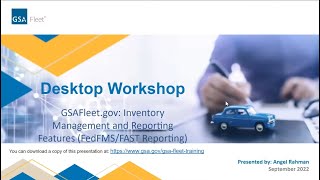 GSA Fleet Desktop Workshop FedFMS amp FAST Reporting [upl. by Leanatan]