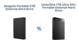 Seagate 5TB vs UnionSine 1TB Ultra Slim Portable External Hard Drive [upl. by Blancha]