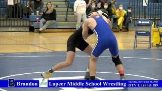 11232021 Brandon Middle School Wrestling vs Lapeer [upl. by Allana]