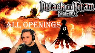 Reacting to All Attack on Titan Openings for the First Time [upl. by Hopfinger241]