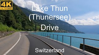 Scenic Driving Along Lake Thun  Thunersee   Switzerland  4K UHD [upl. by Schuh]