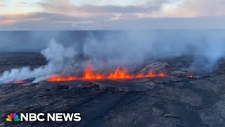 Eruption at Hawaiis Kīlauea volcano seen from helicopter [upl. by Ydnir]