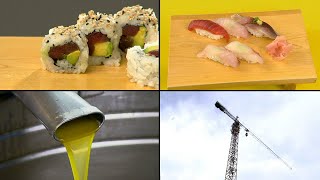 How Its Actually Made  Sushi Olive Oil Tower Cranes [upl. by Oregolac]