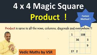 4x4 Magic Square of PRODUCT  A Very Rare Video  Dont Miss This [upl. by Novyert282]