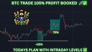 btc trade 105 profit booked 🚀 todays plan with intraday levels ✅ btcupdate [upl. by Delle446]