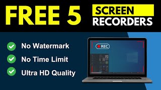 TOP 5 Free Screen Recording Software For PC amp Laptop No Watermark Time Limit 2024 Latest Release [upl. by Asirret756]