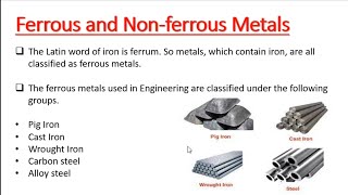 What is Ferrous and Non Ferrous metal Types of metals Metal technology [upl. by Sabine]