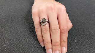 Salt and Pepper Black Diamond Wedding Ring  2 Carat Diamond Ring  14K 18K Ring [upl. by Elbert]