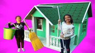 Masal and Öykü Cleaning the Playhouse  Fun Kids Video [upl. by Sams90]