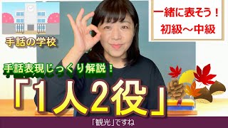 【手話表現①】一緒に表してみよう「1人2役」じっくり解説「母と紅葉」読み取りも出来るよ！ [upl. by Hanala]