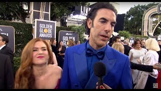 77th Golden Globes Red Carpet Sacha Baron Cohen [upl. by Hobey291]