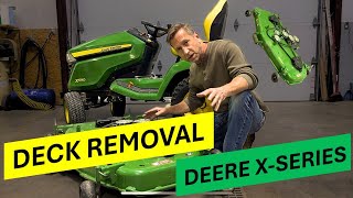 Deere X590 Deck Removal [upl. by Braca]